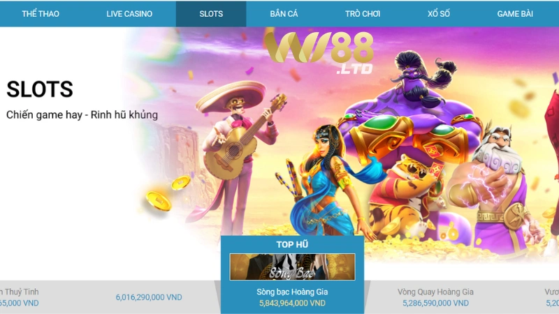 Giới thiệu sảnh chơi slot Wi88