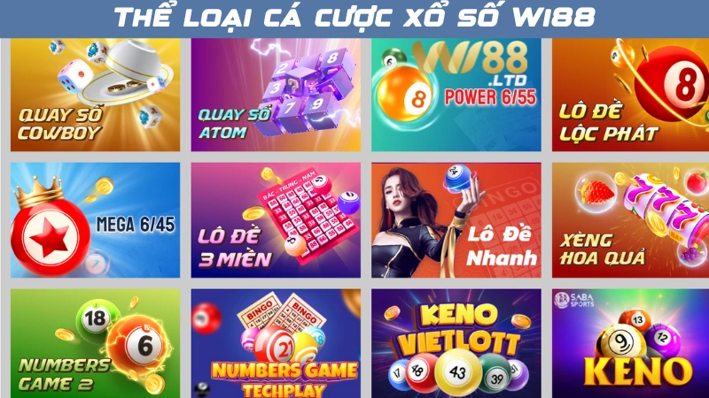 Những thể loại cá cược xổ số Wi88