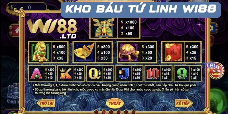 Những kinh nghiệm chơi kho báu tứ linh Wi88 hiệu quả