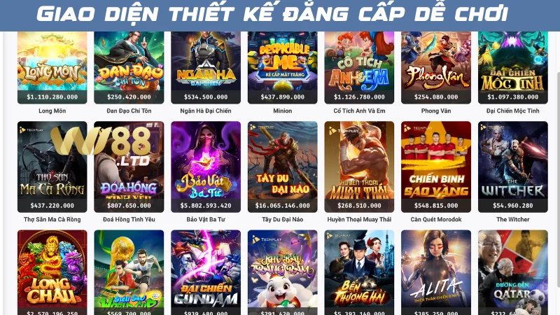 Giao diện thiết kế đẳng cấp dễ chơi